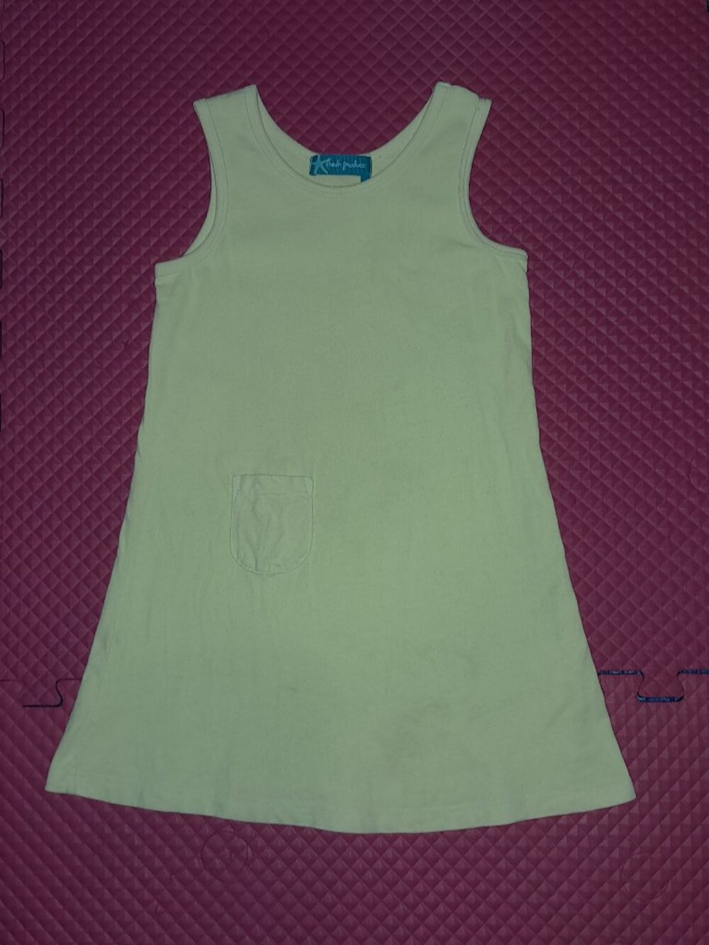 FRESH PRODUCE Yellow Cotton Jersey Knit Sleeveless Dress Made in USA